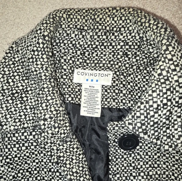 Vintage Covington Brown White Tweed Coat - Picture 3 of 10